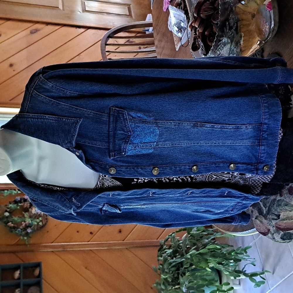 Women's Upcycled and Embellished Denim Jacket